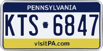 PA license plate KTS6847