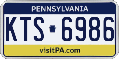 PA license plate KTS6986