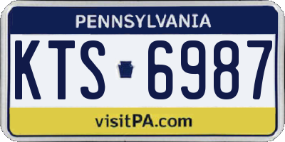 PA license plate KTS6987