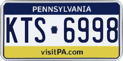 PA license plate KTS6998