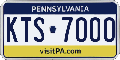 PA license plate KTS7000