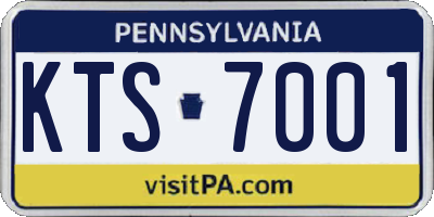 PA license plate KTS7001