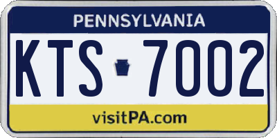 PA license plate KTS7002