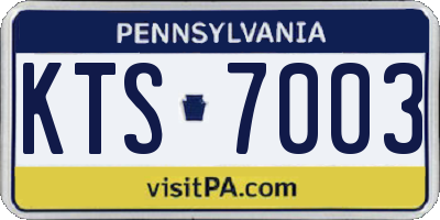 PA license plate KTS7003