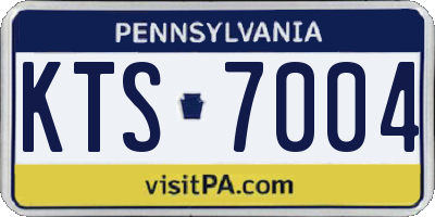 PA license plate KTS7004