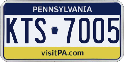 PA license plate KTS7005