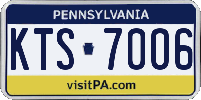 PA license plate KTS7006