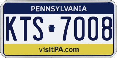 PA license plate KTS7008