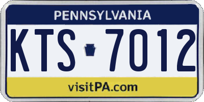 PA license plate KTS7012