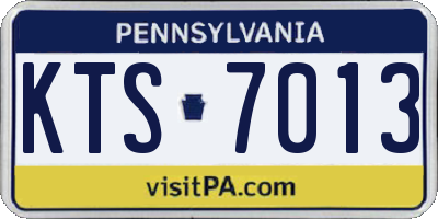 PA license plate KTS7013