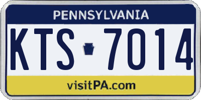PA license plate KTS7014