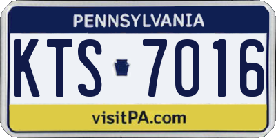 PA license plate KTS7016