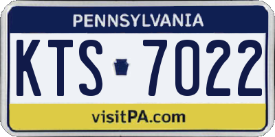 PA license plate KTS7022