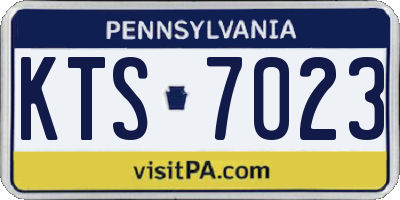 PA license plate KTS7023