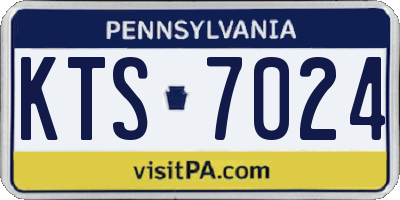 PA license plate KTS7024