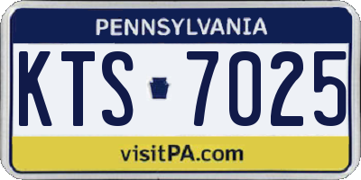 PA license plate KTS7025