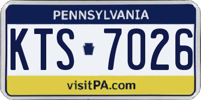 PA license plate KTS7026