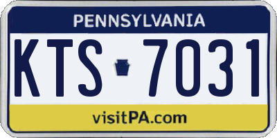 PA license plate KTS7031