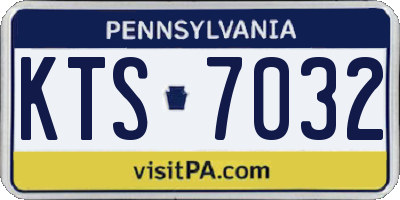 PA license plate KTS7032