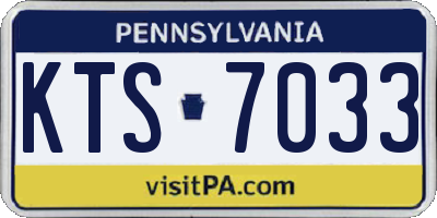 PA license plate KTS7033