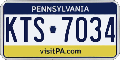 PA license plate KTS7034