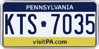 PA license plate KTS7035