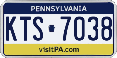 PA license plate KTS7038
