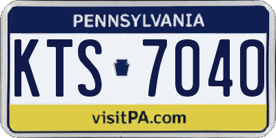 PA license plate KTS7040