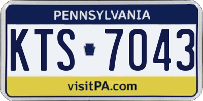 PA license plate KTS7043