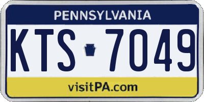 PA license plate KTS7049