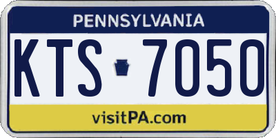 PA license plate KTS7050