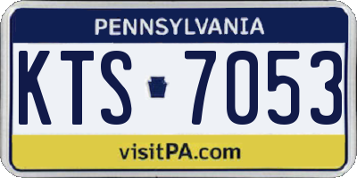 PA license plate KTS7053