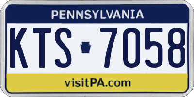 PA license plate KTS7058