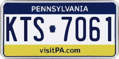 PA license plate KTS7061
