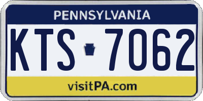PA license plate KTS7062