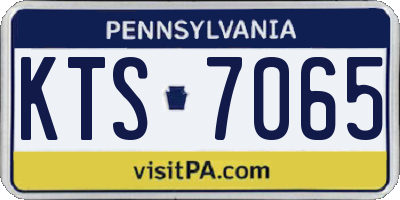 PA license plate KTS7065