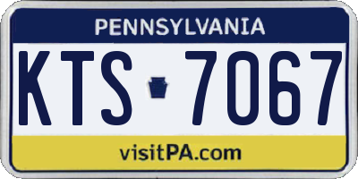 PA license plate KTS7067
