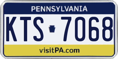 PA license plate KTS7068