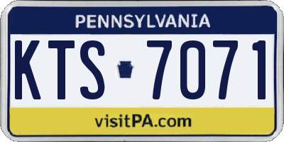 PA license plate KTS7071