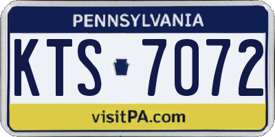PA license plate KTS7072