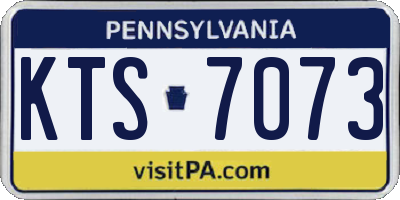 PA license plate KTS7073