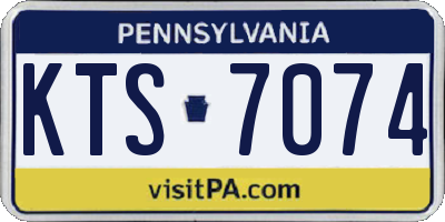 PA license plate KTS7074