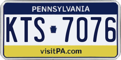 PA license plate KTS7076