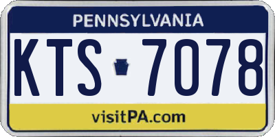 PA license plate KTS7078