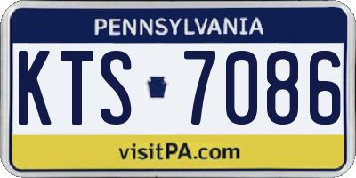 PA license plate KTS7086