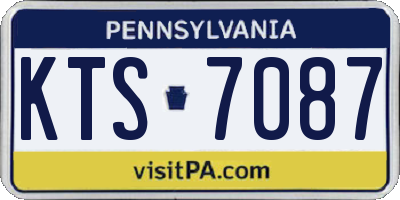 PA license plate KTS7087