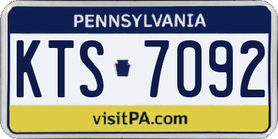 PA license plate KTS7092