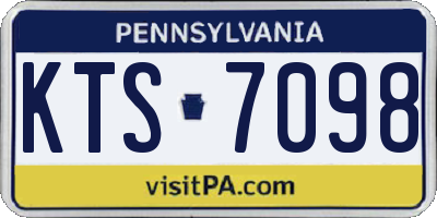 PA license plate KTS7098