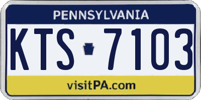 PA license plate KTS7103