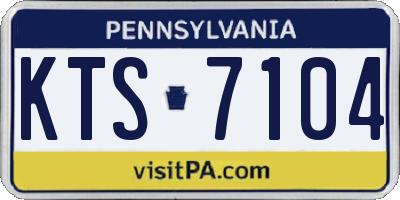 PA license plate KTS7104